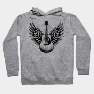 Acoustic Guitar with Wings - Six-String Strumming Hoodie